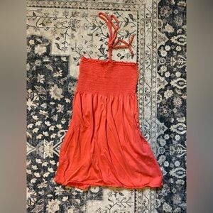 So Wear It Declare It Coral Smocked Halter Top